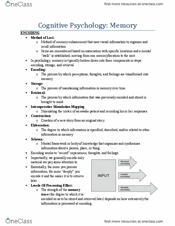 PSYC 100 Chapter Notes - Chapter Week 11: Yogurt, Sensory Memory, Railways Act 1921 thumbnail